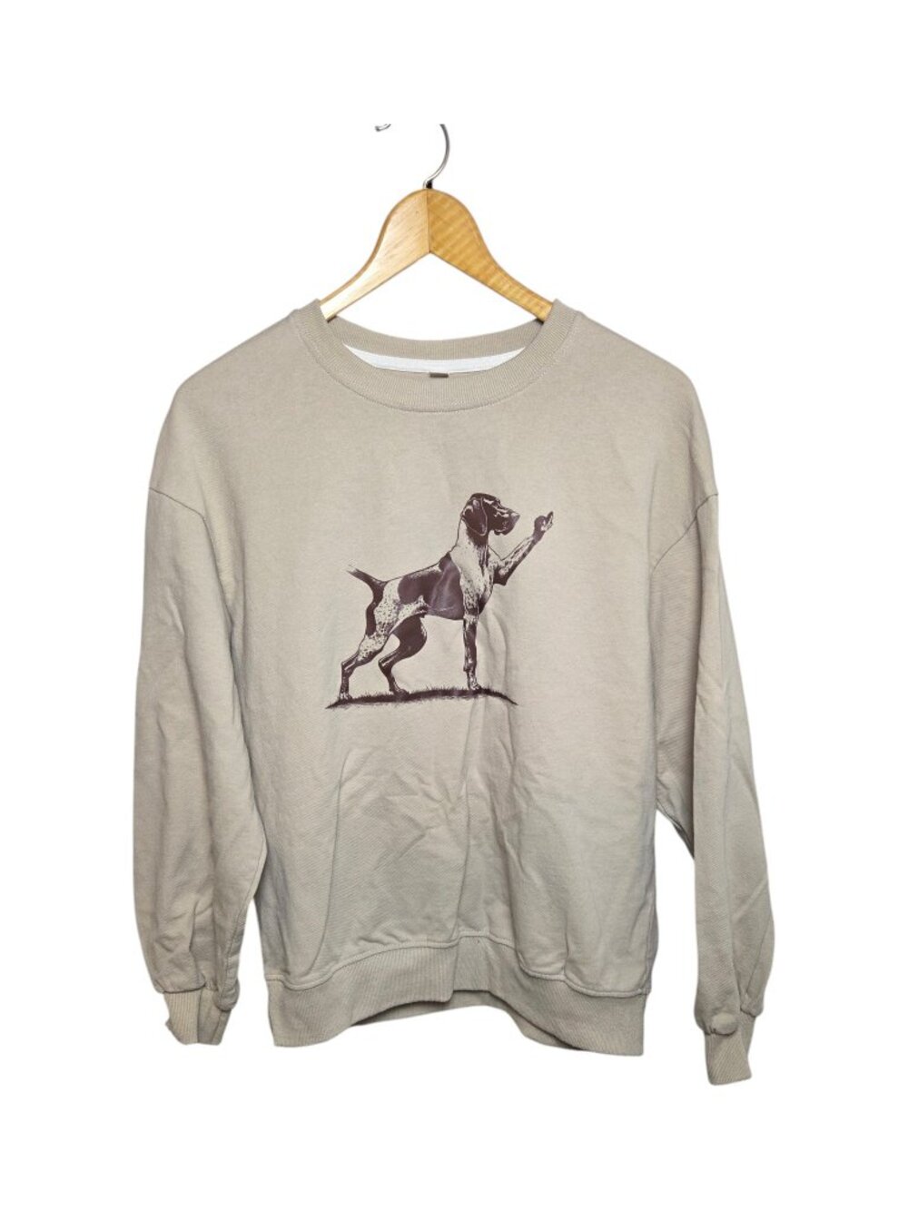 Vintage German Shorthaired Pointer Crewneck Sweatshirt Men's Small Beige Hunter